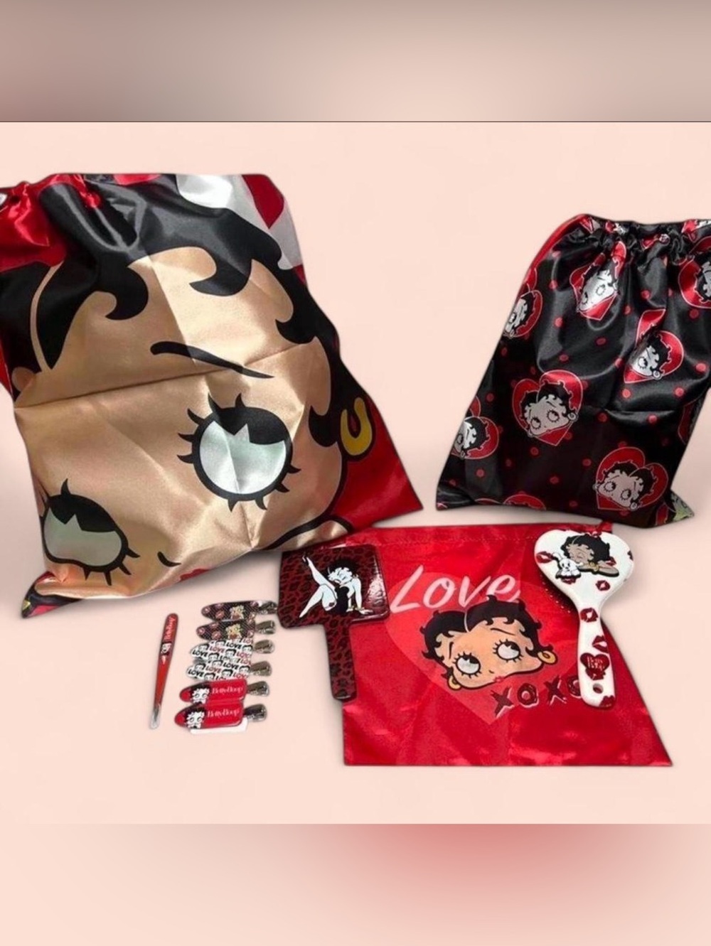 Betty Boop Kids Hair Accessory Set – Red, Black & Cream